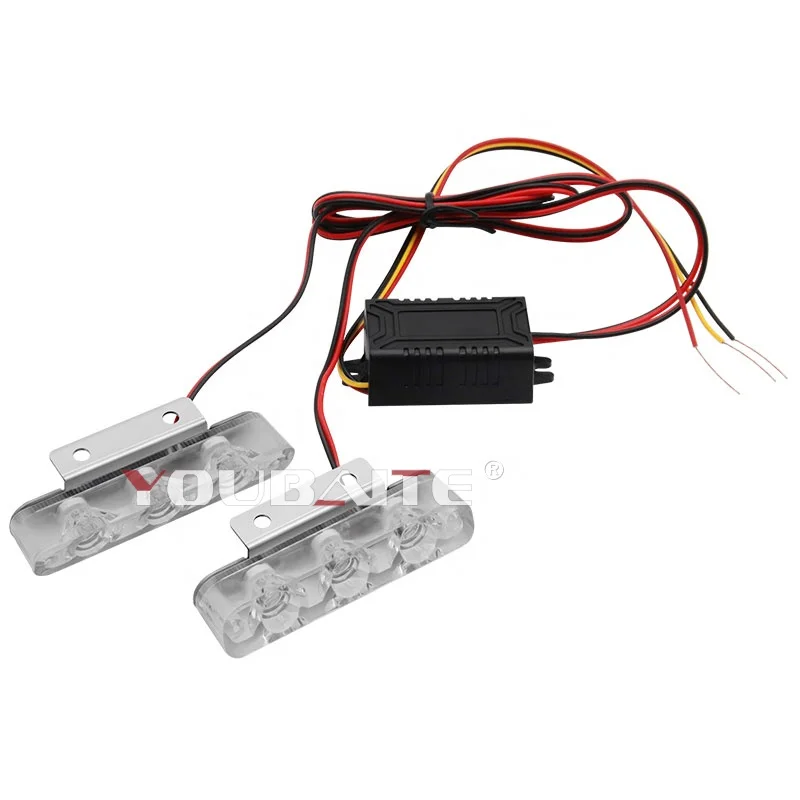 Car Mid-grid Flashing Lights Led High-power Wireless One-to-two Ultra-bright Clearing Warning Lights Modified Decorative Light