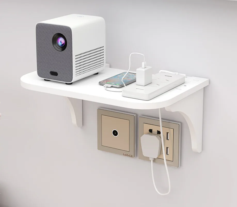 Mountable PVC White Wall Shelves Home Decor Wall Mounted Shelf Simple Style