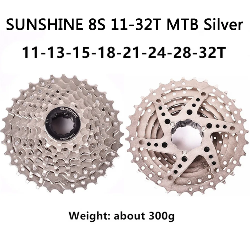 Велосипедная кассета SUNSHINE 8 скоростей Лидер продаж 11-40T серебристая для горных велосипедов маховик звездочки запчасти велосипеда