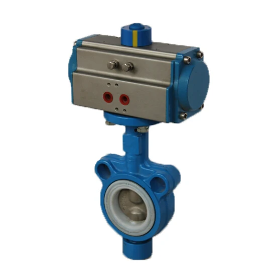 Air Control Solenoid Foot Pneumatic Stainless Steel Wafer Butterfly Valve