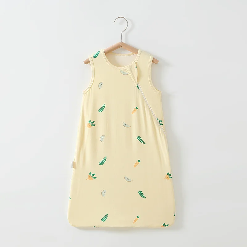 newborn 0-3 years zipper cute clothes Custom printed infant sleeveless pajamas Baby Bamboo Fiber Sleeping Bag