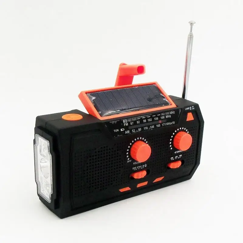 New manual crank FM AM WB Dynamo emergency multi band radio solar with BT flashlight USB TF card
