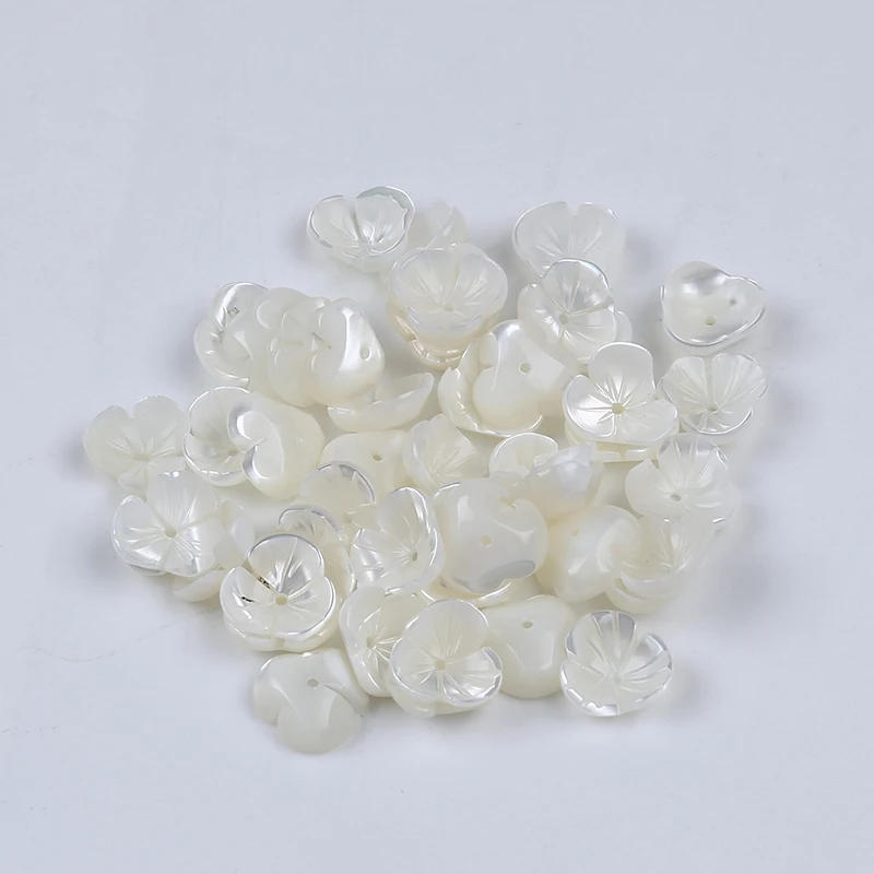 Wholesale natural Mother of pearl Carve Shell Flower Bead
