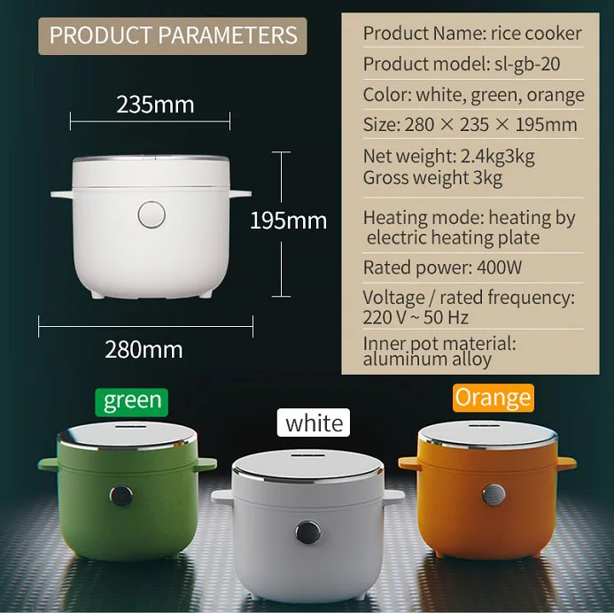 2L Nonstick Inner Pot 24 Hours Preset  Keep Warm Low sugar Low calorie Rice Cooker Digital Touch mini Rice Cooker