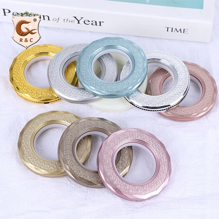  Hot Sale Colorful Curtain PP Plastic Diamond Rings For Curtains Custom Made Grommet Eyelet Accessories