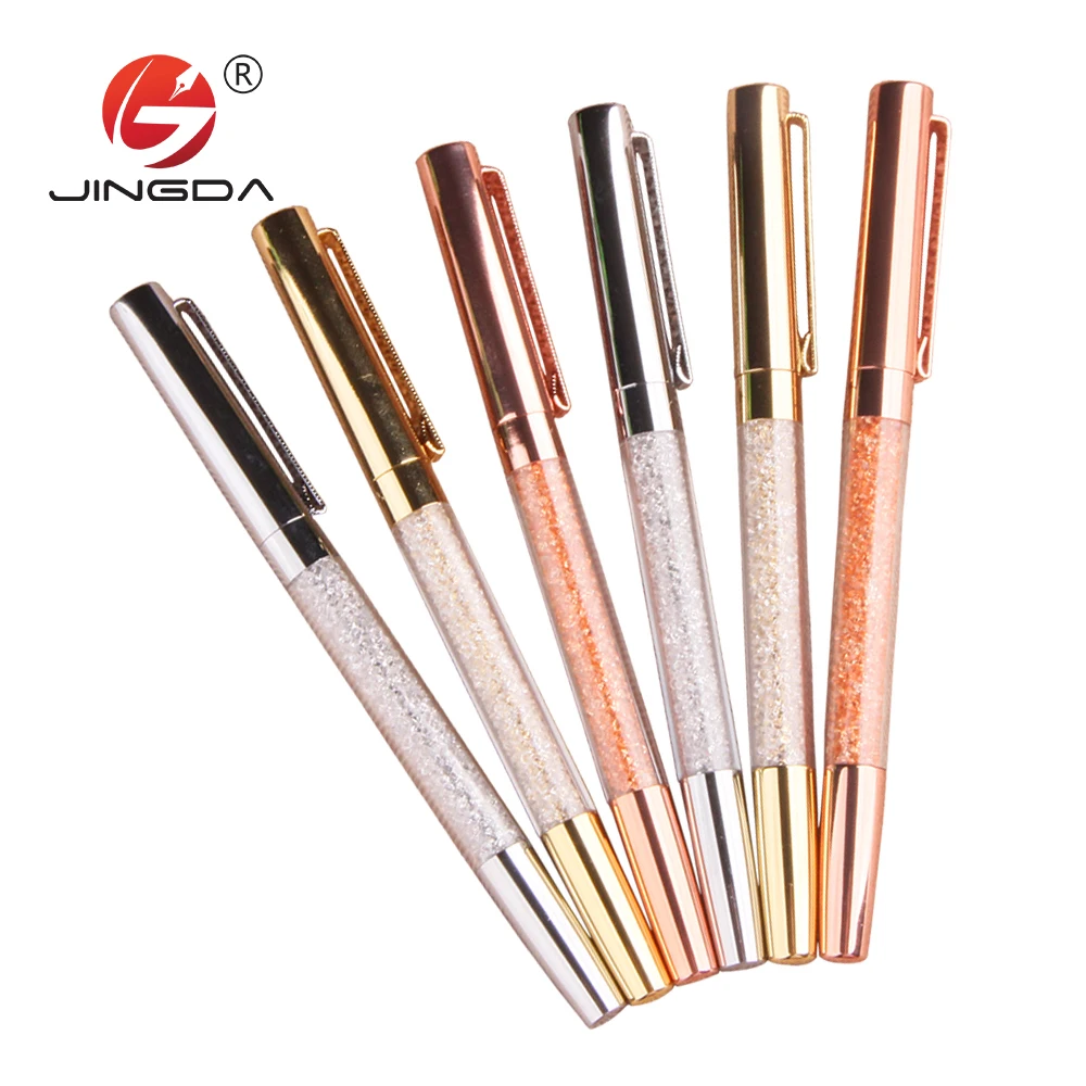 Wedding gifts jewelled promotional crystal pens with custom logo metal crystal roller pen