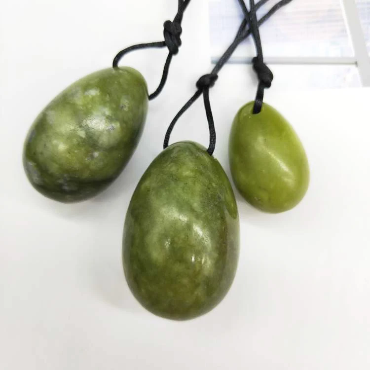 Wholesale Certified Green Nephrite Quartz Eggs Women Natural Jade Yoni Egg Set oeuf jade yoni