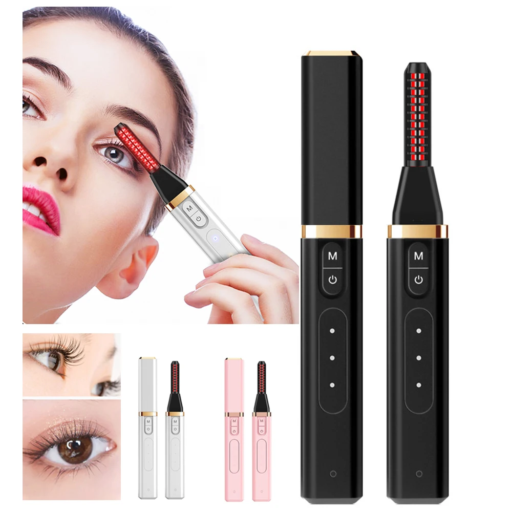 Heat Eyelash Curler With LED Indicator Light Private Label Beauty Tools Heated Mini Eyelash Curler