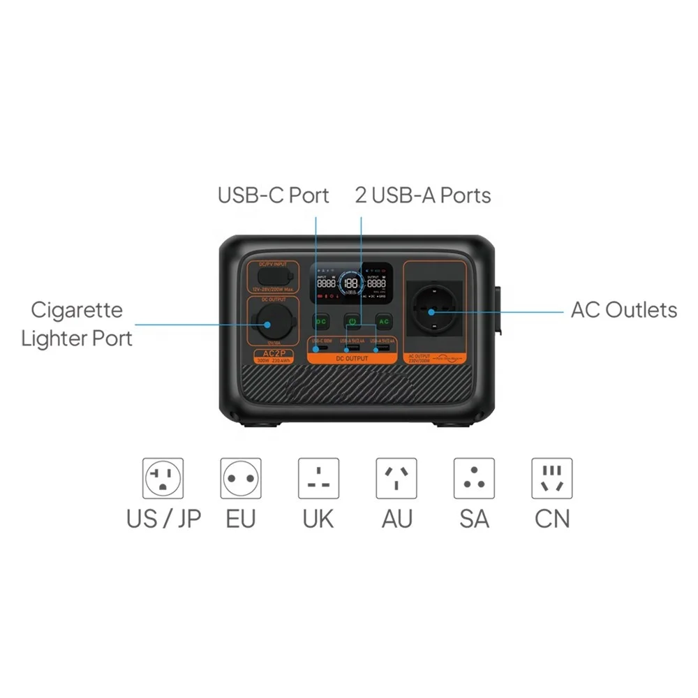 FSENEGY station solar New Products AC2P 230Wh 300w Solar Power Bank 60000mah With Solar Panel PV120 solar power generator