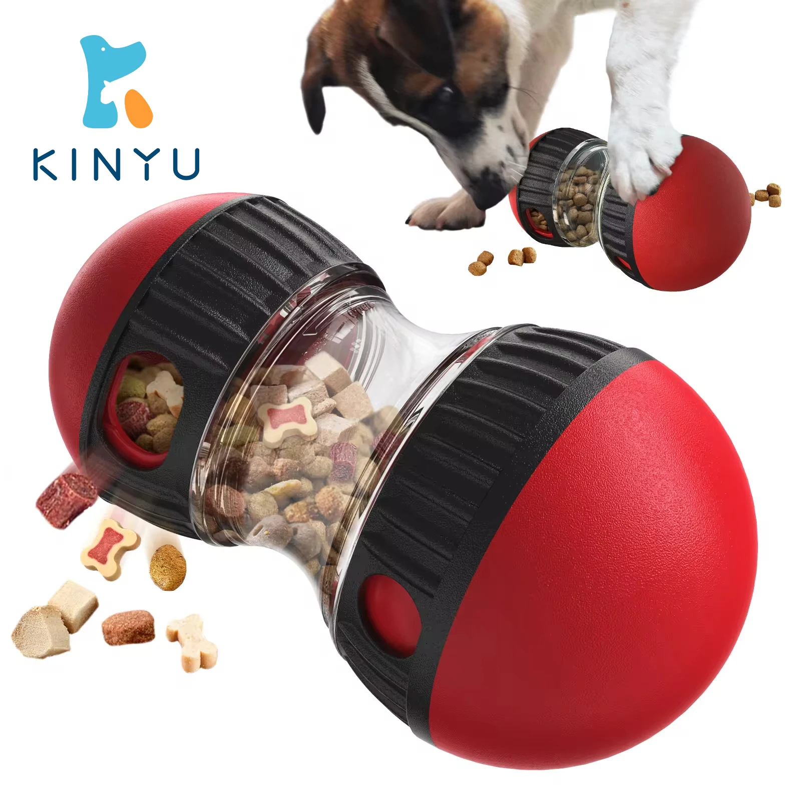 2024 KINYU оптовая продажа Амазонка Горячая катушка протекающий мяч медленная тренировка диспенсер для медленной еды Интерактивная игрушка-головоломка собак
