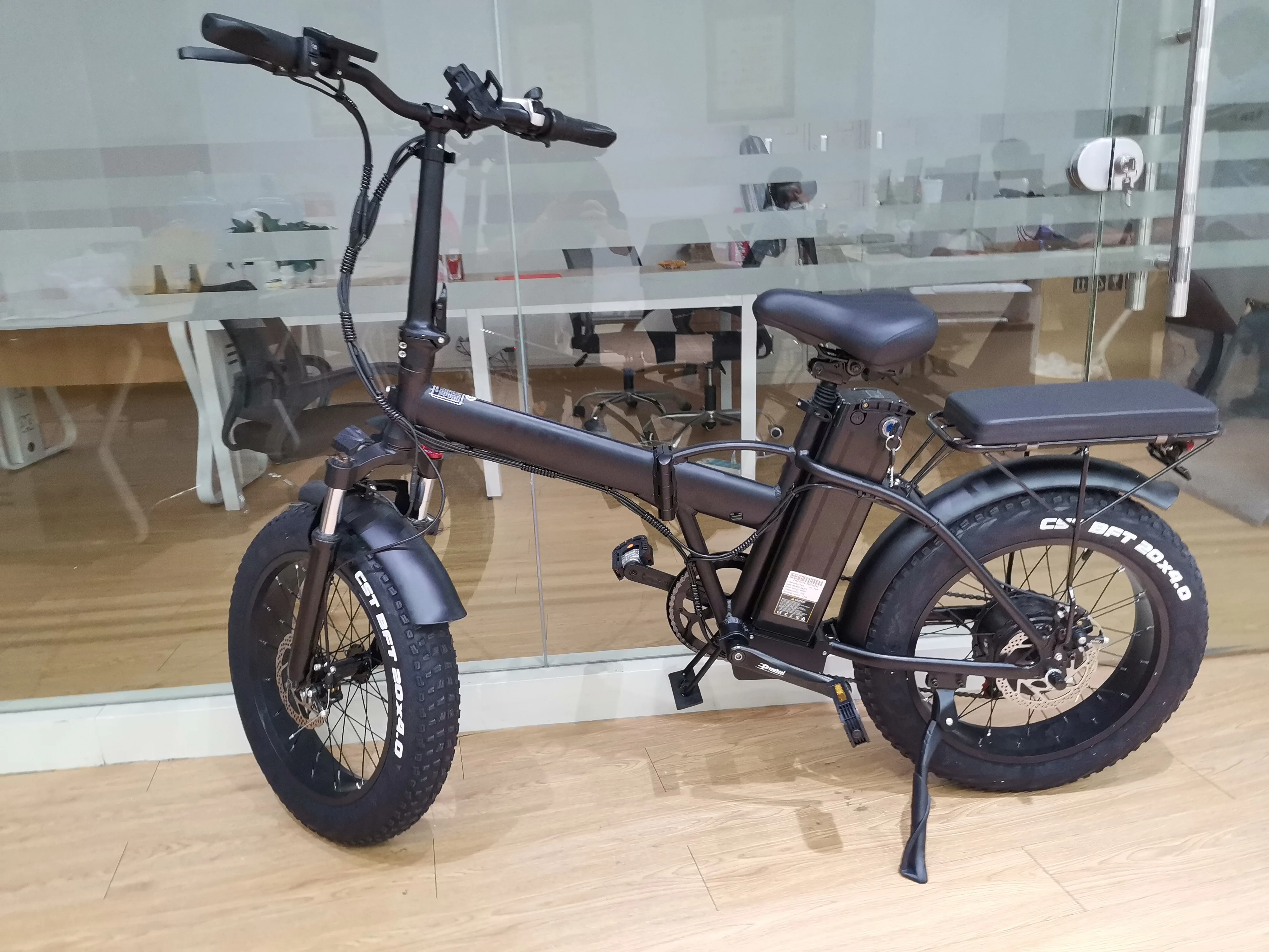 Электрический велосипед для взрослых, полный подвесной электровелосипед 20 дюймов, с мотором 750 Вт 48 В, с толстыми шинами, для горного пляжа, снега