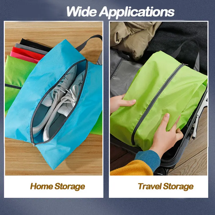 Manufacturer Portable Travel Polyester Portable Zipper Shoe Organizer Dust Bag