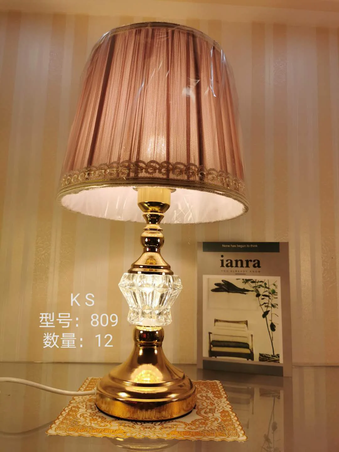 New Antique Fabric Shade With Many Colors Design Table lamp for Studying Black Crystal Table lamp LED With USB port