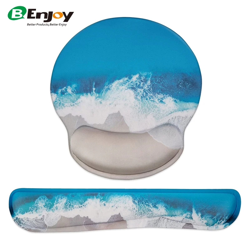 Amazon Hot Sale Wholesale Custom Design  Classic Fadeless Memory Foam Filled Wrist Rest Ergonomic Mouse Pad