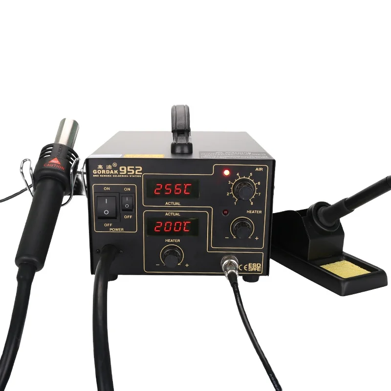 GD952 2 в 1 двойная цифровая паяльная станция 220V SMD машина горячего воздуха пистолет Набор Комплект сварки Инструменты для ремонта