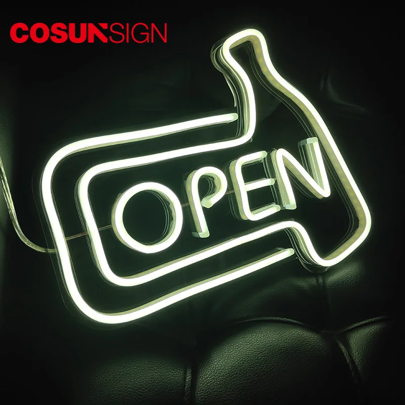 Cosun open sign led neon sign 19x8 in ultra bright led led sign with backboard led sign making