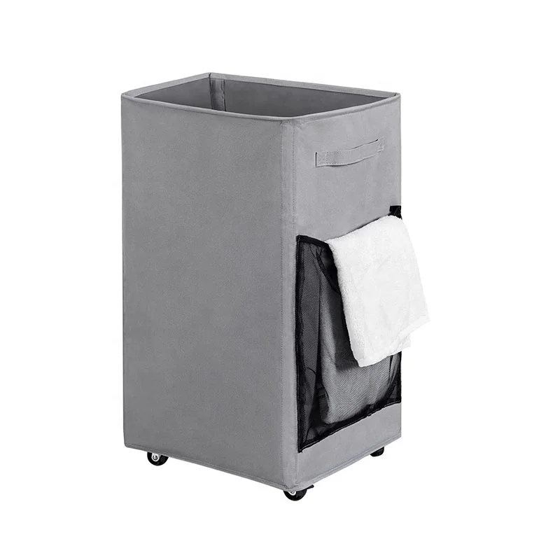 Rolling Laundry Hamper Large Laundry Basket on Wheels  Clothes Hamper  Cart Foldable Clothes Organizer