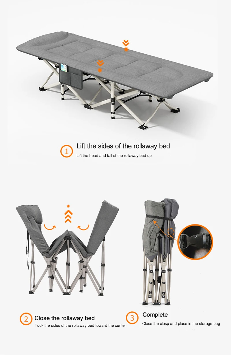 OEM Catre Cama Plegable Portable Lightweight Outdoor Travel Garden Camping Tent Cot Single Luxury Folding Bed With Carry Bag