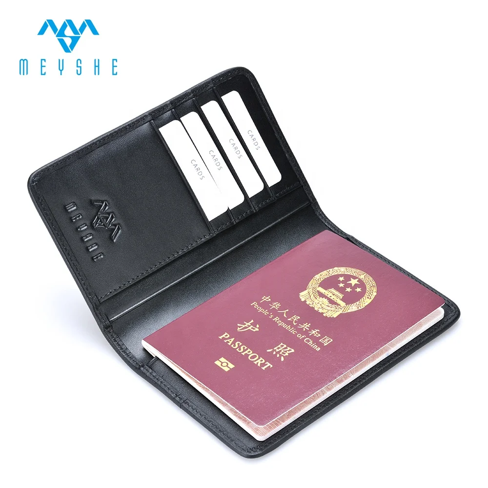 Premium Card Holders Genuine Leather & Ballistic Nylon Passport Cover Case with Logo & Letter Pattern Credit Card Use