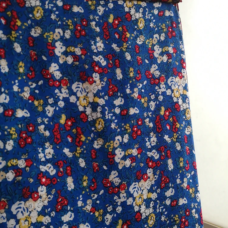 
New fashion customized woven rayon viscose printed stock lot fabric for dress materials 