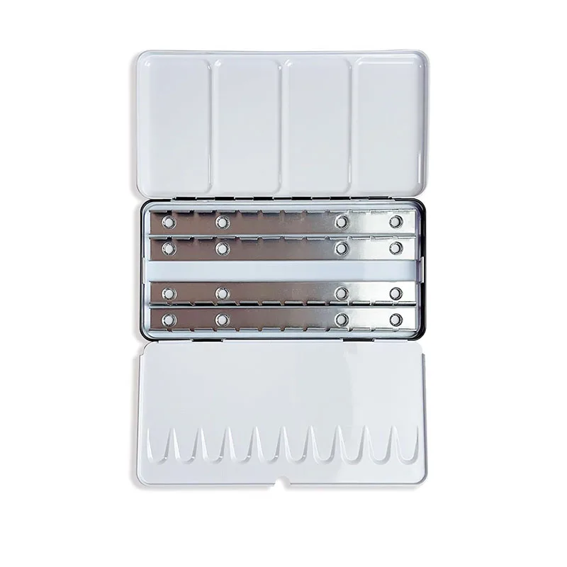 Meihui Art Large Watercolor Palette Box Metal Tin 48 Empty Watercolor Tins Palette Paint Case