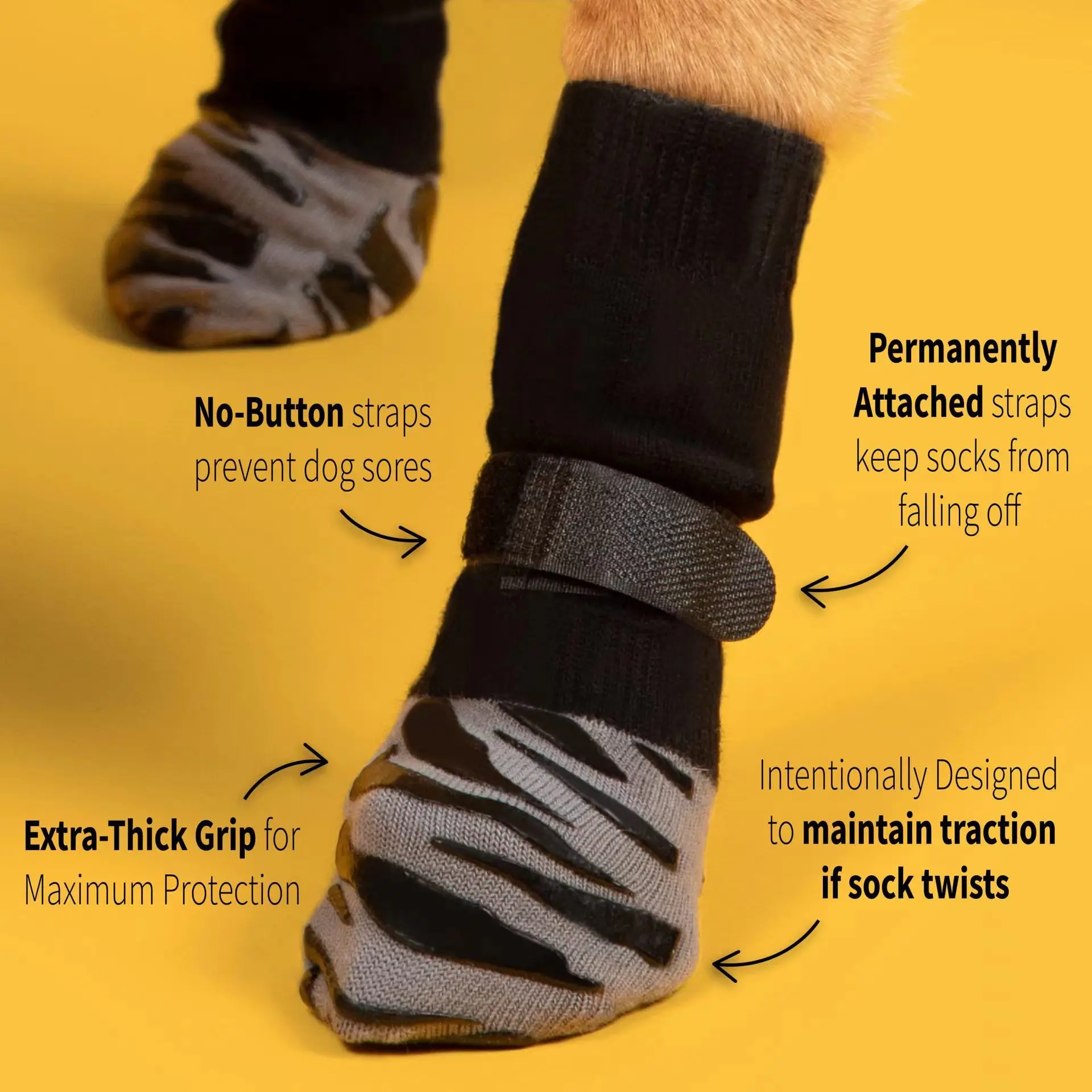Non-Slip Dog Socks Booties Anti-Slip Dog Shoes for Hardwood Floors - Extra-Thick Grip Great for Dog Paw Protection