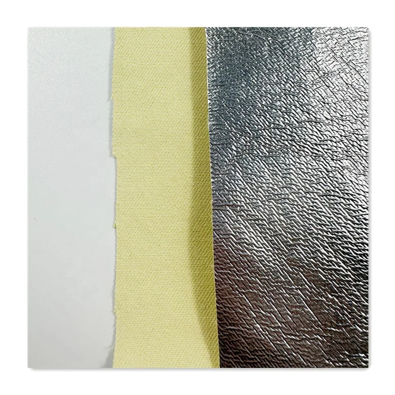 Silver aluminized Para-aramid blend Cloth Heat resistant aluminum foil aramid  fabric