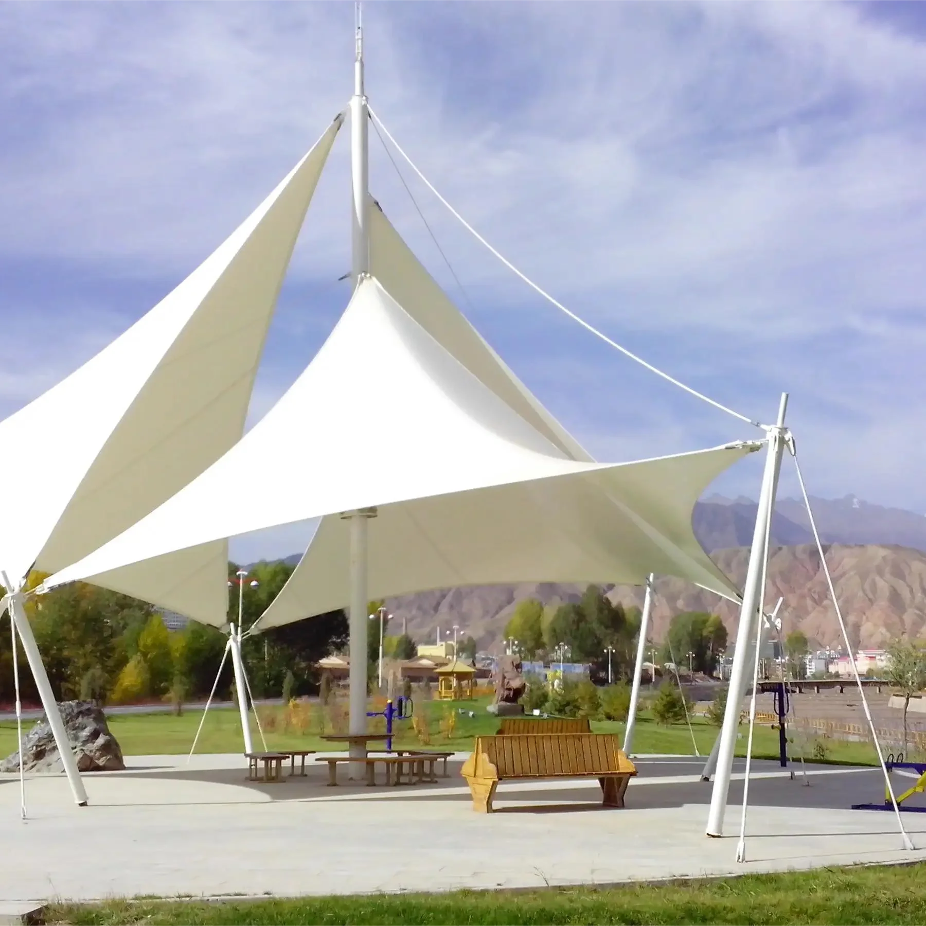 New design outdoor shade fabric tensile membrane structure tent