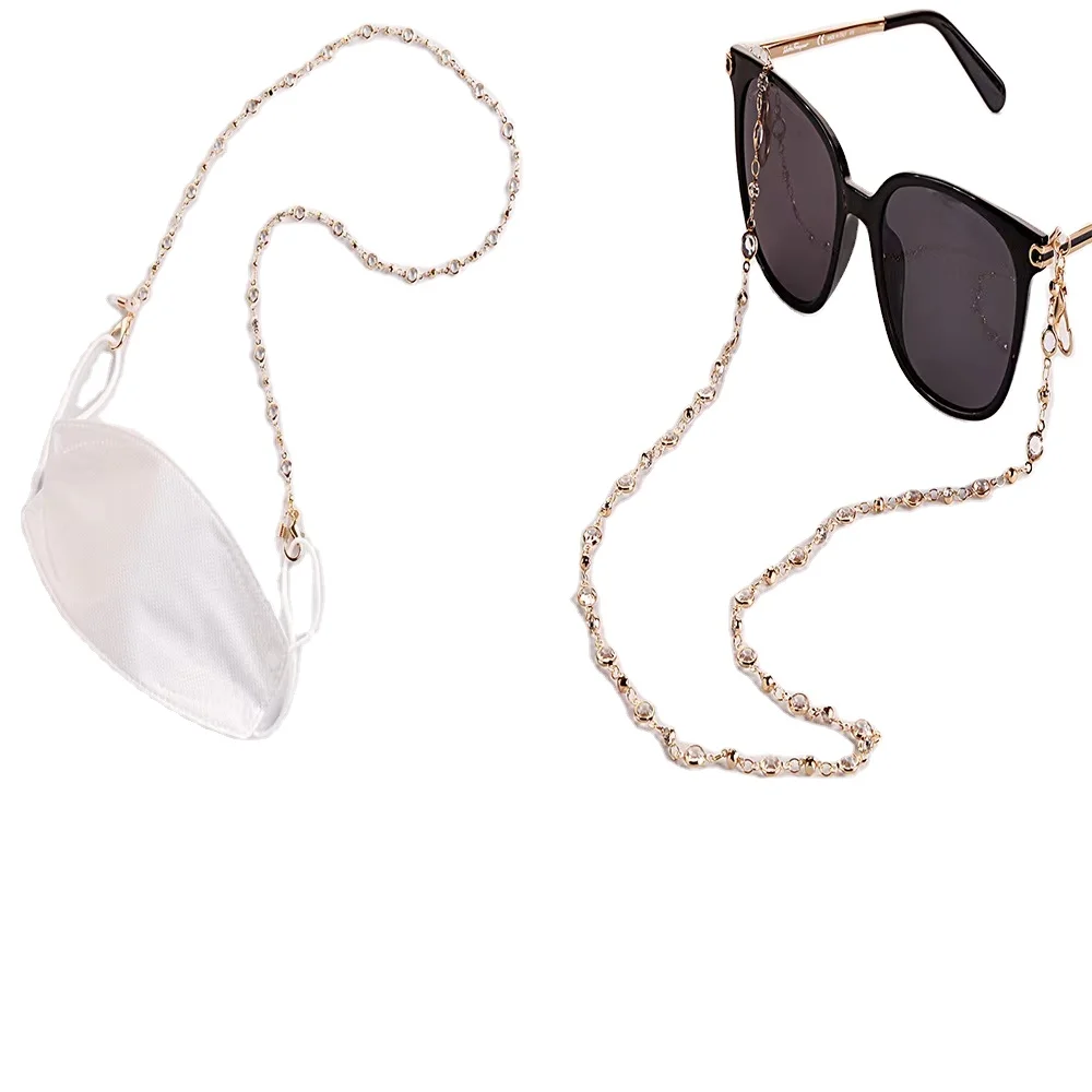 Wholesale New Design Vintage Metal With Crystals Beaded Kids Eye Glasses Sunglasses Face Mask Chain
