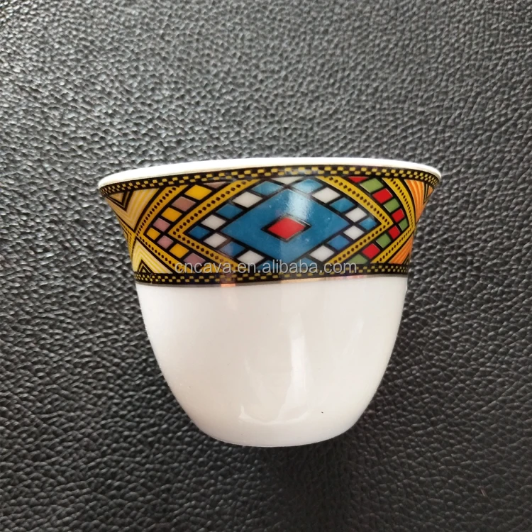 arabic popular 80cc coffee cup ethiopian traditional cawa cup with saba telet design