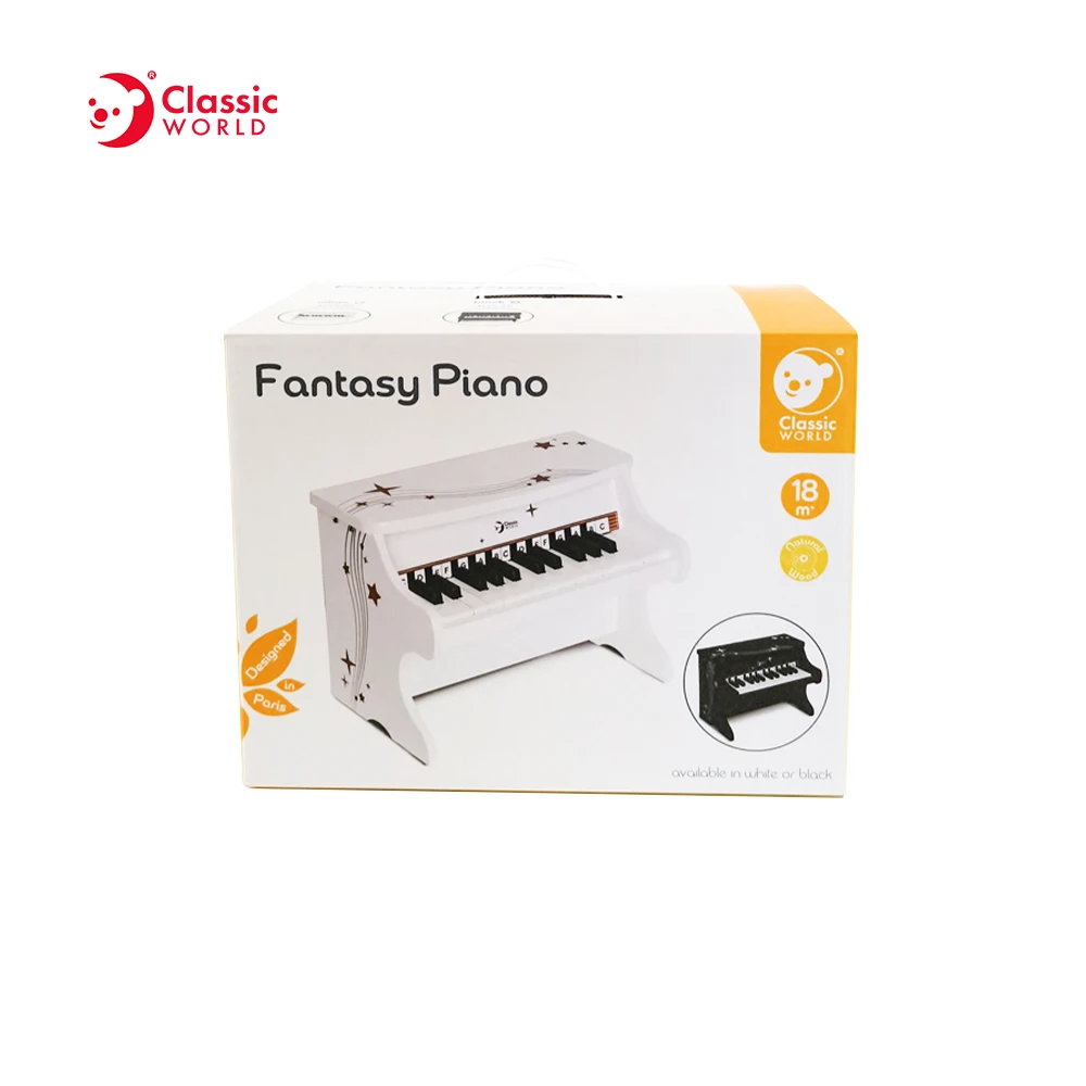 Customised Educational Baby Wooden Toys Music Instrument Mini Black and White Piano for Kids