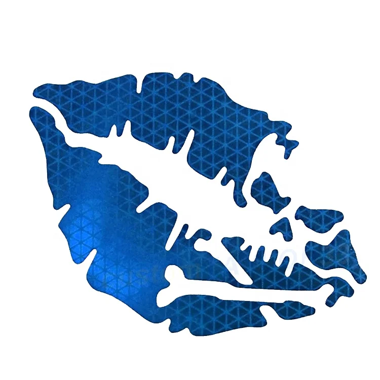 Custom High Intensity Reflective Vinyl Death Kiss Skull Crossbones Lips Decal Bumper Sticker For Motorcycles Helmets