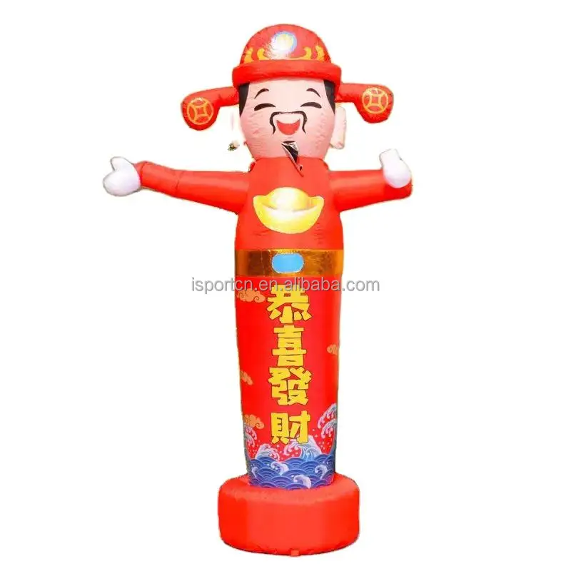 outdoor inflatable Welcome air dancer inflatable Chinese God of Wealth air Dancer with waving hand for Events Decoration