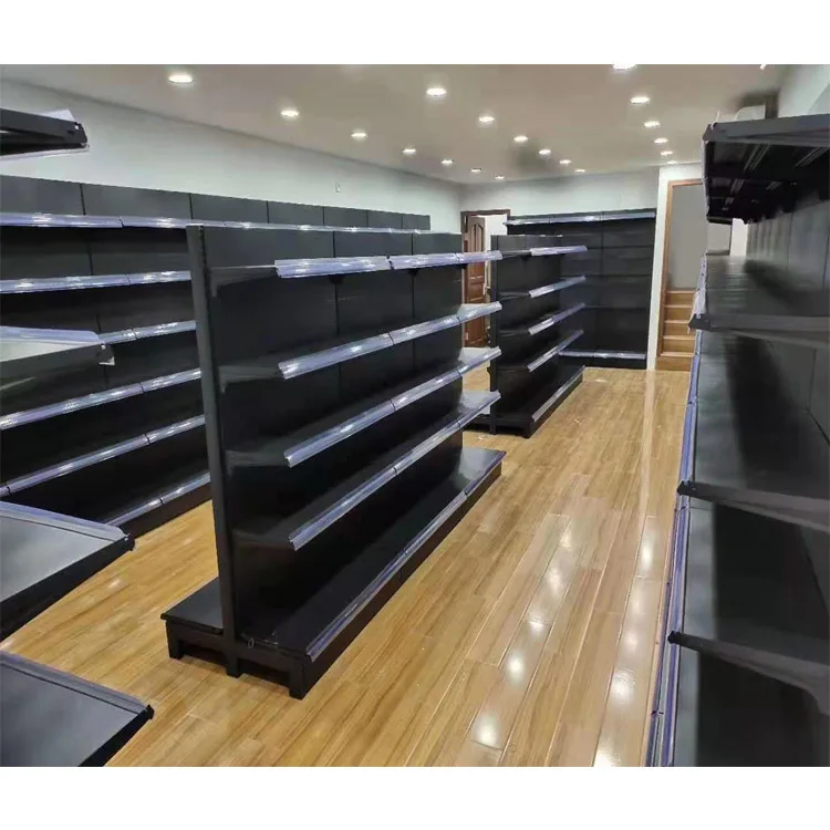 Double-Sided Supermarket Shelves Commercial Super Frosted Gray