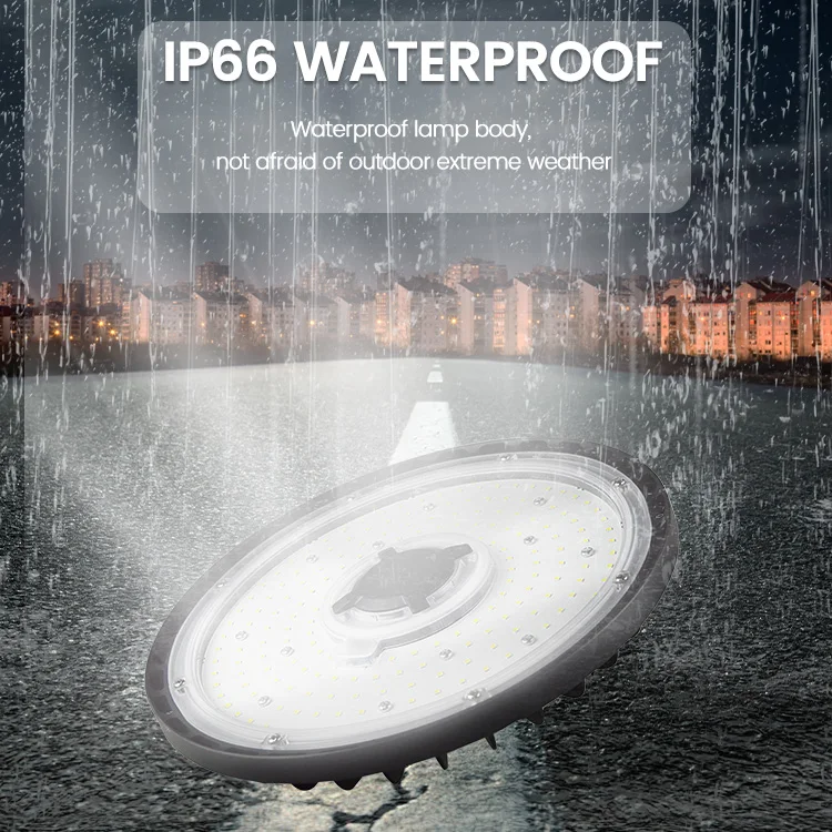 High lumen Smart Motion Sensor dimmable 100w 150w 200w 240w industrial led Ufo high bay light for warehouse