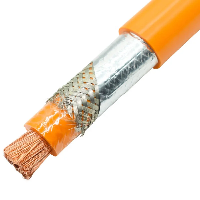 Orange XLPE Silicone Shielded 1500V HV High Voltage 2AWG 3AWG 70MM 6mm2 35mm2 6 50 mm2 70mm2 EV Power Cable Wire