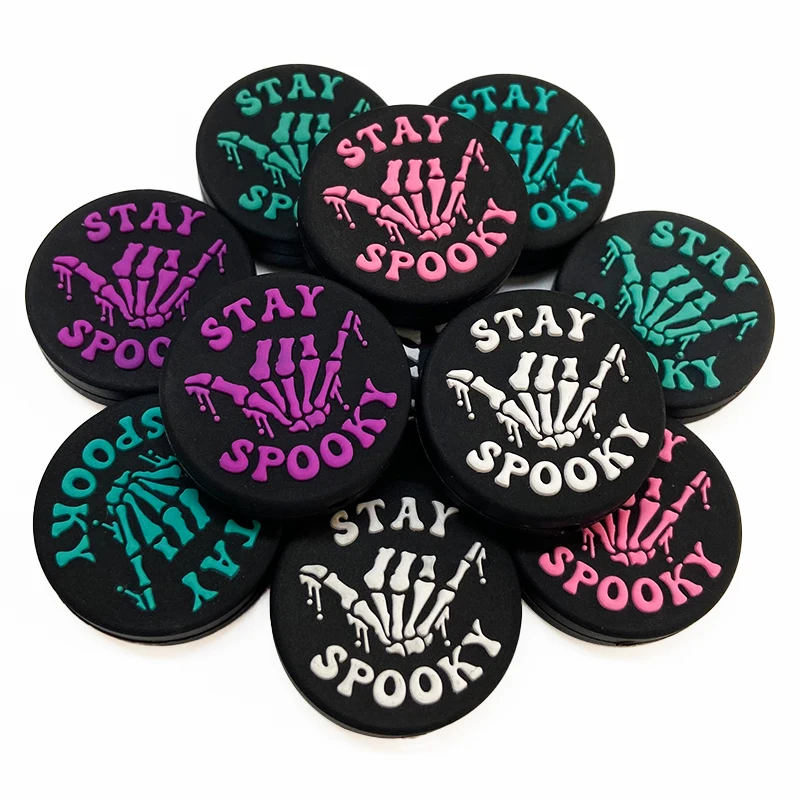 New BPA Free DIY Pacifier Chain Bracelet Baby Teething Toys Stay spooky Focal Loose Silicone Bead For BallPen Making