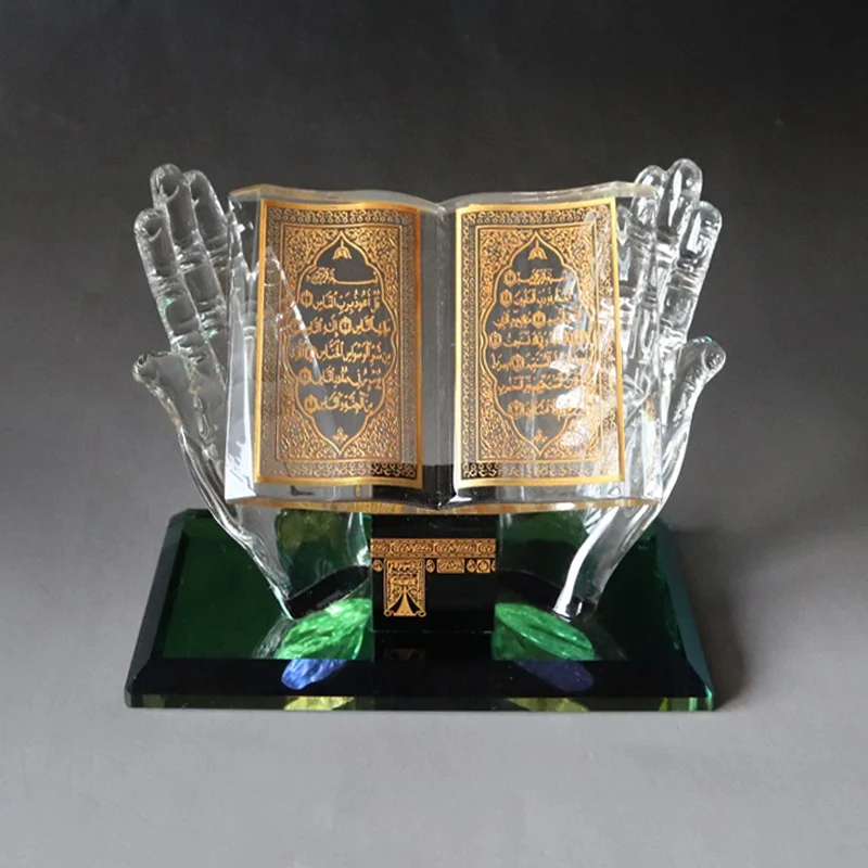 Wholesale Wedding Decorative Muslim Crystal Kaaba With Islamic Quran Crystal Book Souvenirs Gifts
