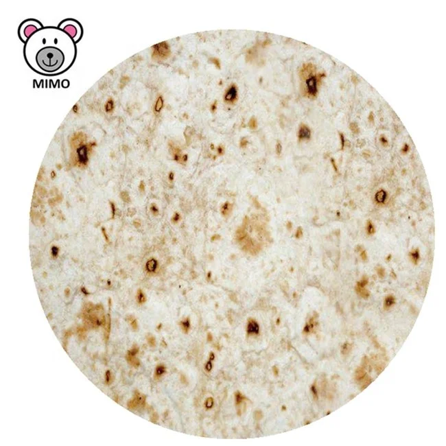  Фабричное флисовое детское одеяло Tortilla на заказ Лидер продаж Amazon круглое мексиканское для детей низкий минимальный фланелевое