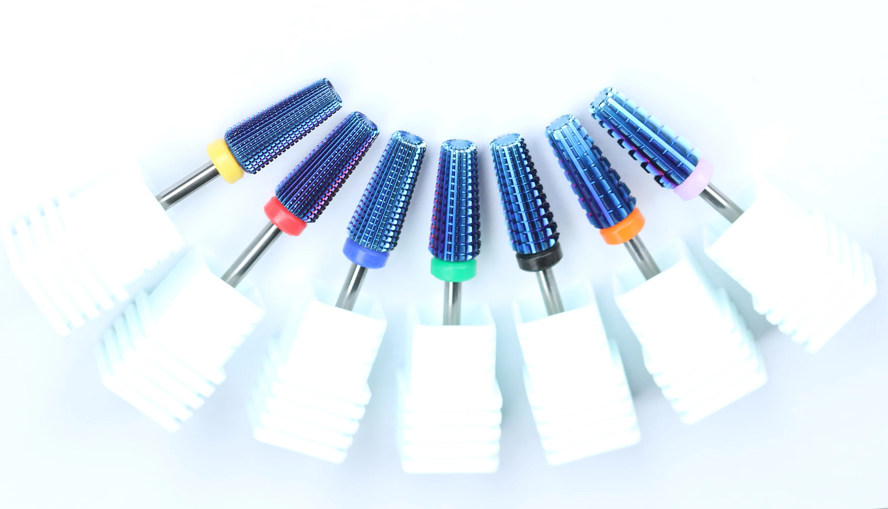 Высококачественные круглые цилиндрические насадки для ногтей 5 в 1, карбидные насадки для ногтей, насадки из вольфрамового сплава, насадки для ногтей