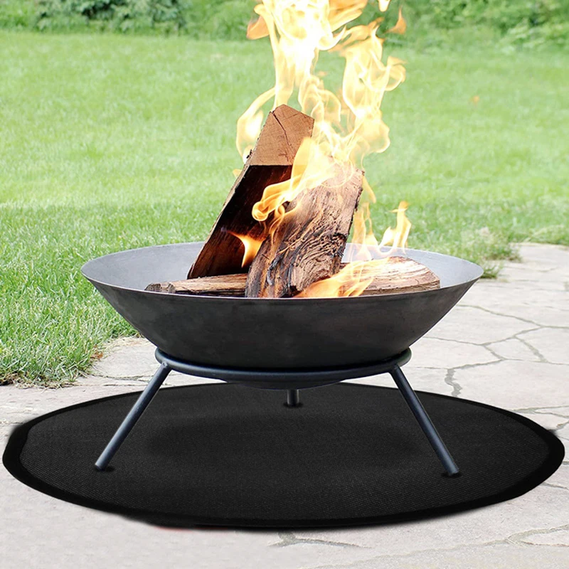 36'  Fire Pit Mat Grill Mat for Protector Deck Patio Lawn Outdoor Campsite Round Fireproof Pad