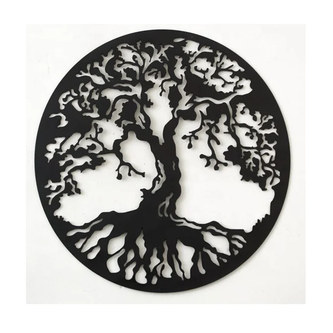 Custom Design Laser Cut Stainless Steel Wall Decoration Contemporary Plant Pattern Square Iron Metal Art for Home Decor