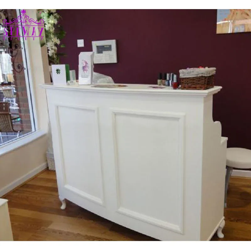 Commercial Furniture black and white reception counter for nail salon