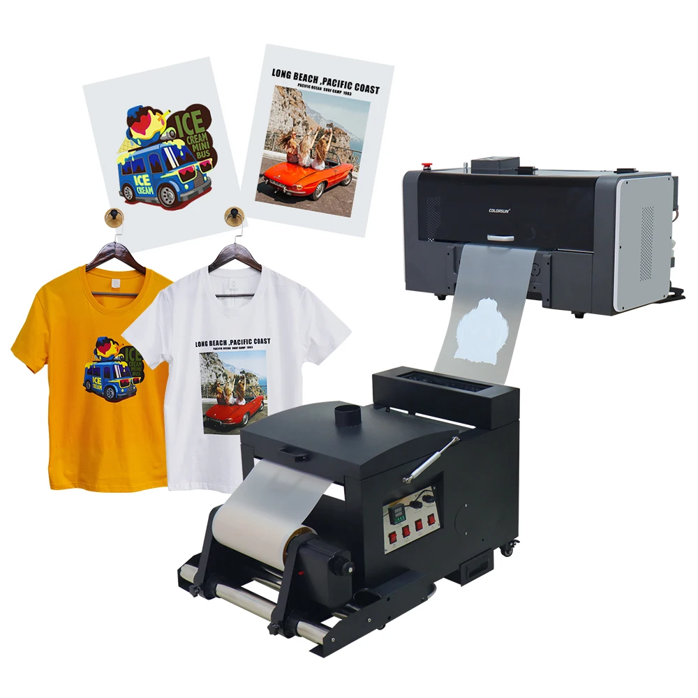 New Design Roll to Roll Dtf Printer XP600 DTF Printer and Shaking Powder Machine double printheads DTF printer for t-shirt