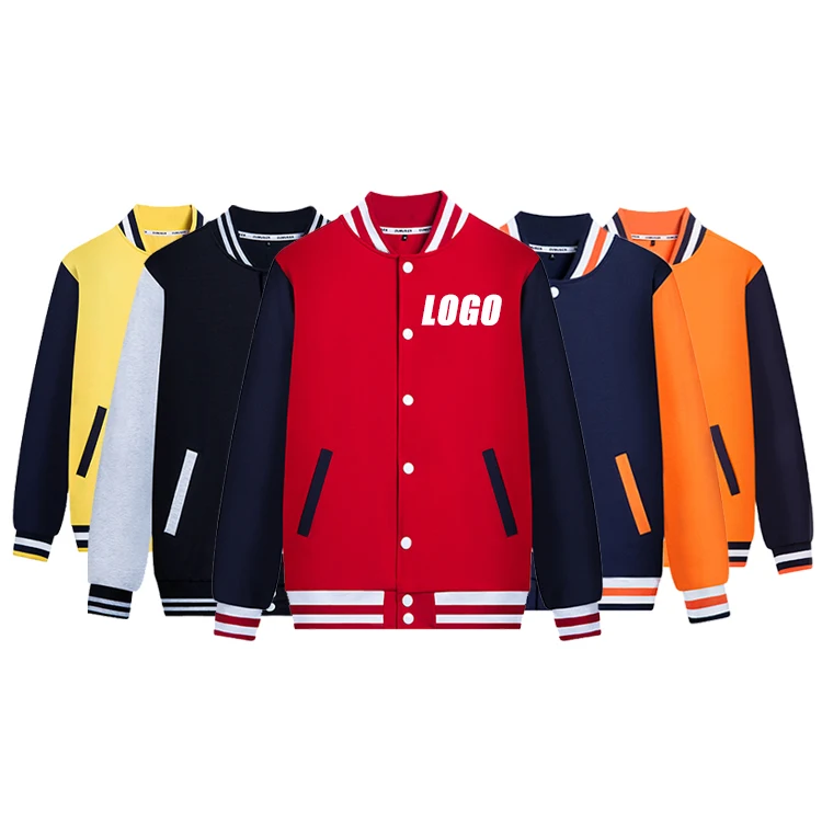 Бейсбольная Университетская мужская куртка с вышитым логотипом на заказ, мужская приталенная однотонная куртка большого размера