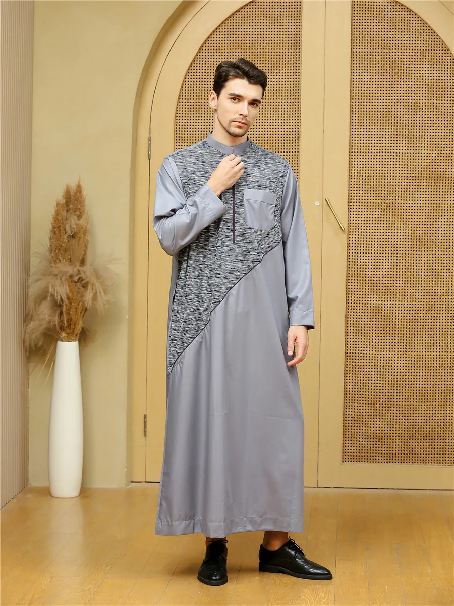 muslim Men Jubba Thobe Arabic Islamic Clothing long Dress Saudi Arabia Robe Abaya