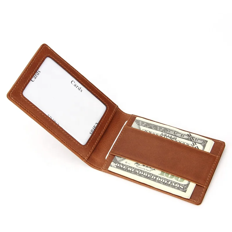 Money Clip Leather Wallet For Men Super Strong Magnetic RFID Wallet