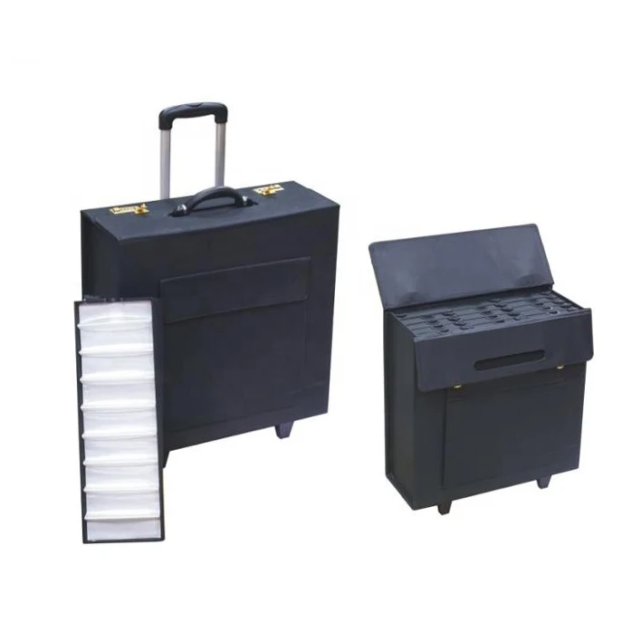 
High Quality New Black Oxford Eyewear Display Suitcase Eyeglasses Optical Glasses Sunglasses Trolley Case 