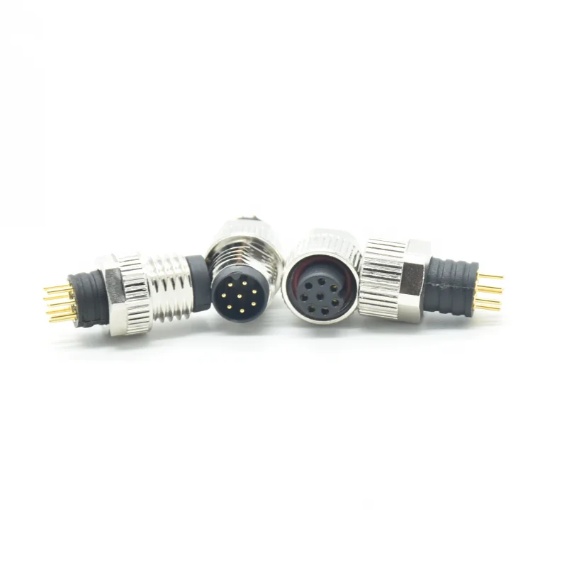 3 4 6 8 pin male female M8 cable wire waterproof mini IP67 connector