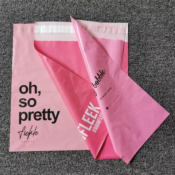 Side Packaging Eco Friendly Mailer Bag Custom Handle Poly bag For Clothes Thank You Poly Mailing Bag